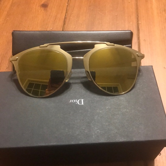 dior reflected sunglasses gold